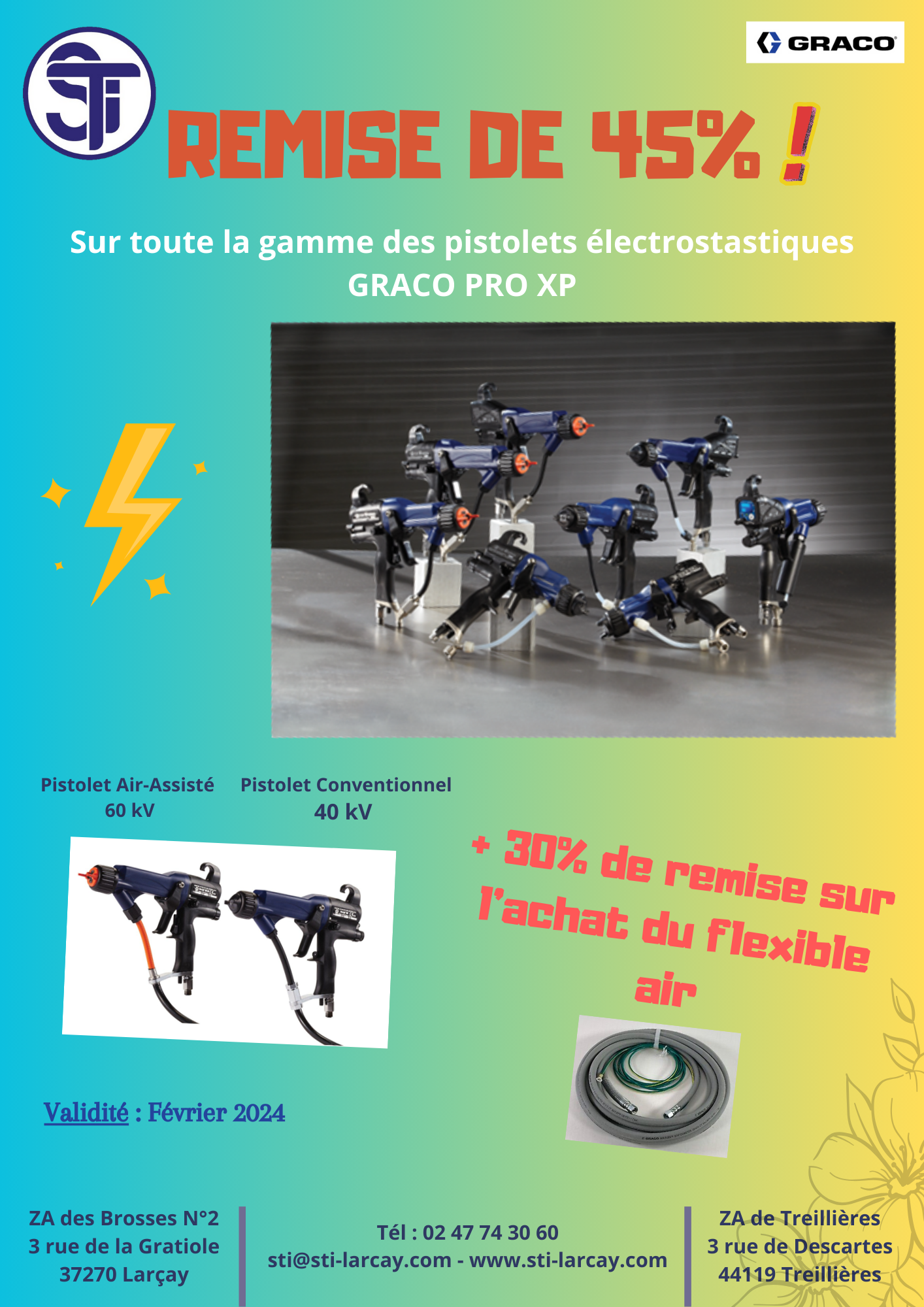 sti-pistolet-électrostatique-graco-pro-xp-flexible-air-larçay-industrie-peinture-matériel-industry-paint-material-pump