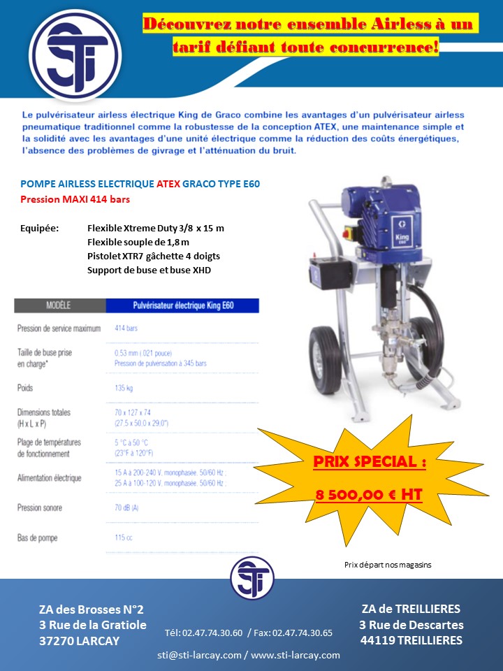 sti-pompe-airless- électrique-graco-type-E60-atex-larçay-industrie-peinture-matériel-industry-paint-material-pump